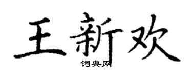 丁谦王新欢楷书个性签名怎么写