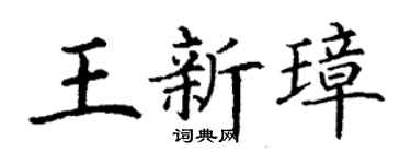 丁谦王新璋楷书个性签名怎么写