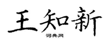 丁谦王知新楷书个性签名怎么写