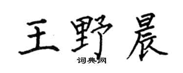 何伯昌王野晨楷书个性签名怎么写