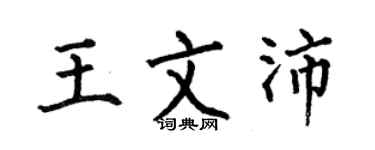 何伯昌王文沛楷书个性签名怎么写