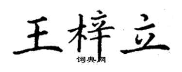 丁谦王梓立楷书个性签名怎么写