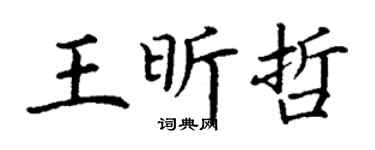 丁谦王昕哲楷书个性签名怎么写