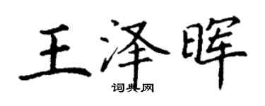 丁谦王泽晖楷书个性签名怎么写