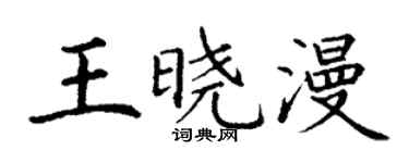 丁谦王晓漫楷书个性签名怎么写