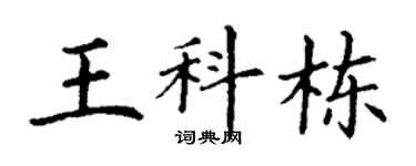 丁谦王科栋楷书个性签名怎么写