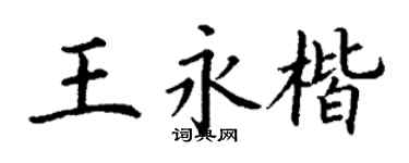 丁谦王永楷楷书个性签名怎么写