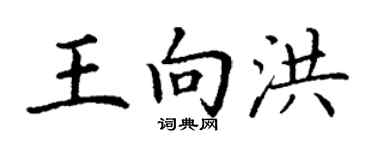 丁谦王向洪楷书个性签名怎么写