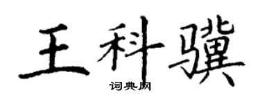 丁谦王科骥楷书个性签名怎么写