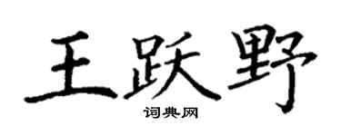 丁谦王跃野楷书个性签名怎么写