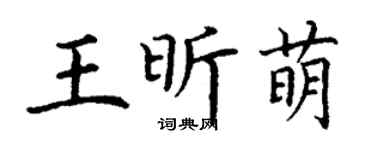 丁谦王昕萌楷书个性签名怎么写