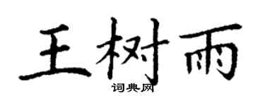 丁谦王树雨楷书个性签名怎么写