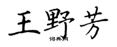 丁谦王野芳楷书个性签名怎么写