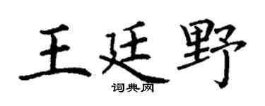 丁谦王廷野楷书个性签名怎么写