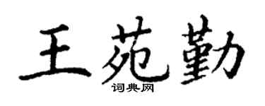 丁谦王苑勤楷书个性签名怎么写