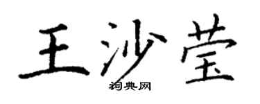 丁谦王沙莹楷书个性签名怎么写