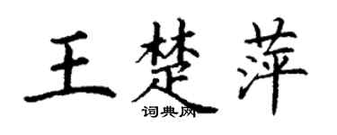 丁谦王楚萍楷书个性签名怎么写