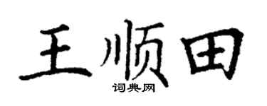 丁谦王顺田楷书个性签名怎么写