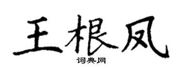 丁谦王根凤楷书个性签名怎么写