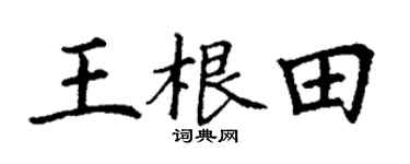 丁谦王根田楷书个性签名怎么写