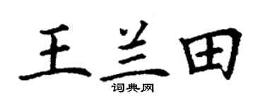 丁谦王兰田楷书个性签名怎么写