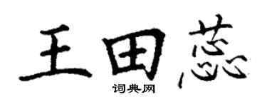 丁谦王田蕊楷书个性签名怎么写