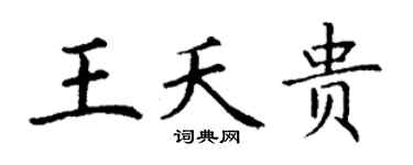 丁谦王夭贵楷书个性签名怎么写