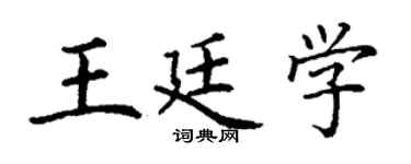 丁谦王廷学楷书个性签名怎么写