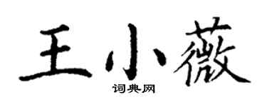 丁谦王小薇楷书个性签名怎么写