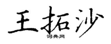 丁谦王拓沙楷书个性签名怎么写