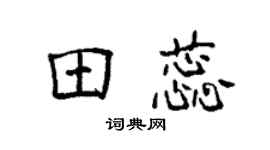 袁强田蕊楷书个性签名怎么写