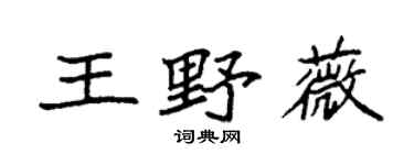 袁强王野薇楷书个性签名怎么写