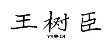 袁强王树臣楷书个性签名怎么写