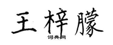 何伯昌王梓朦楷书个性签名怎么写