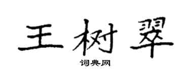 袁强王树翠楷书个性签名怎么写