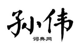 翁闿运孙伟楷书个性签名怎么写