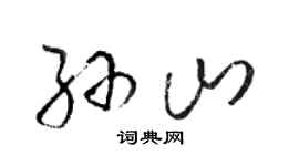 骆恒光孙山草书个性签名怎么写