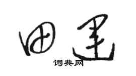 骆恒光田运草书个性签名怎么写