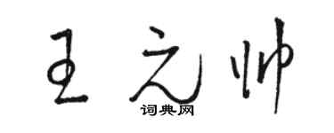 骆恒光王元帅草书个性签名怎么写