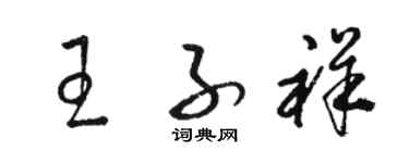 骆恒光王子祥草书个性签名怎么写