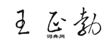 骆恒光王正勃草书个性签名怎么写