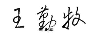 骆恒光王勤牧草书个性签名怎么写