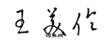 骆恒光王美伶草书个性签名怎么写