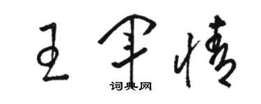 骆恒光王军情草书个性签名怎么写