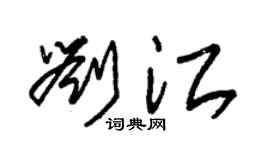 朱锡荣刘江草书个性签名怎么写