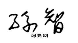 朱锡荣孙智草书个性签名怎么写