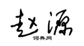 朱锡荣赵源草书个性签名怎么写