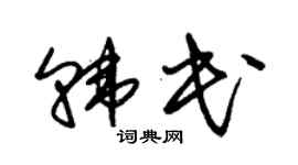 朱锡荣韩民草书个性签名怎么写