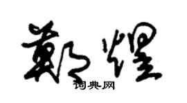 朱锡荣郑煜草书个性签名怎么写