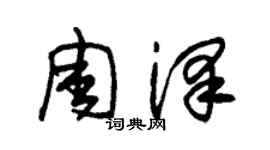 朱锡荣周泽草书个性签名怎么写